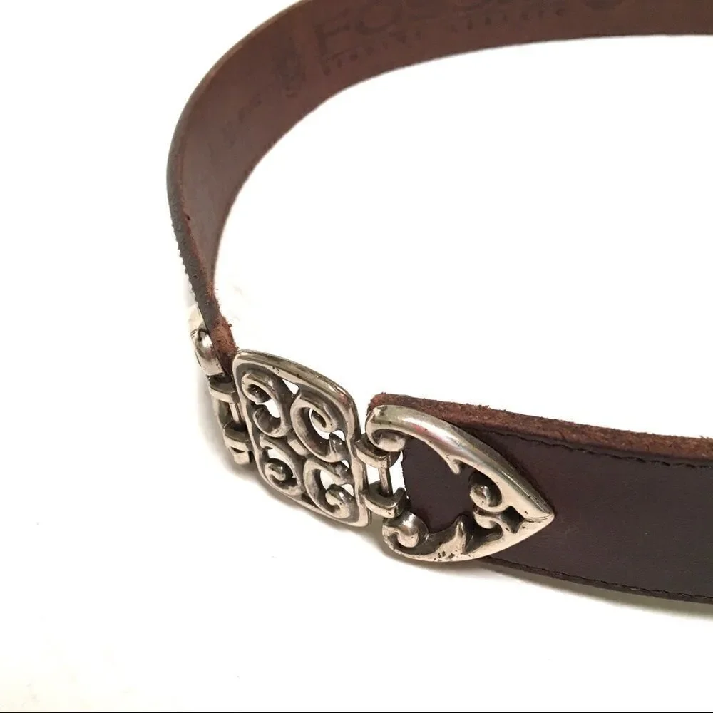 Fossil leather silver